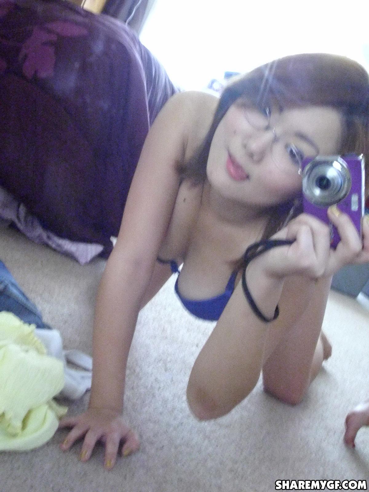 Asian coed shares hot selfies taken in her dorm room #60795853