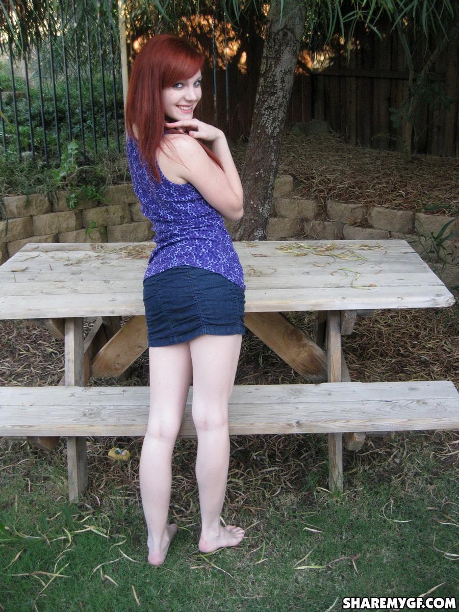 Hot redhead coed has some fun around the house #60794753