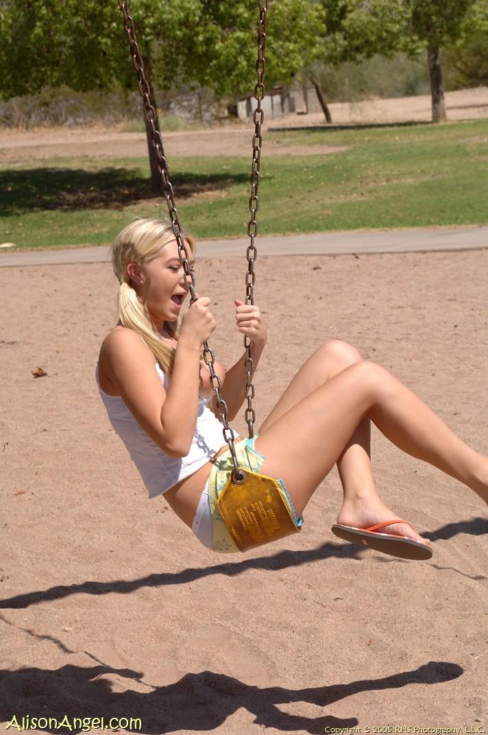 Pictures of Alison Angel getting naked at a park #53014712