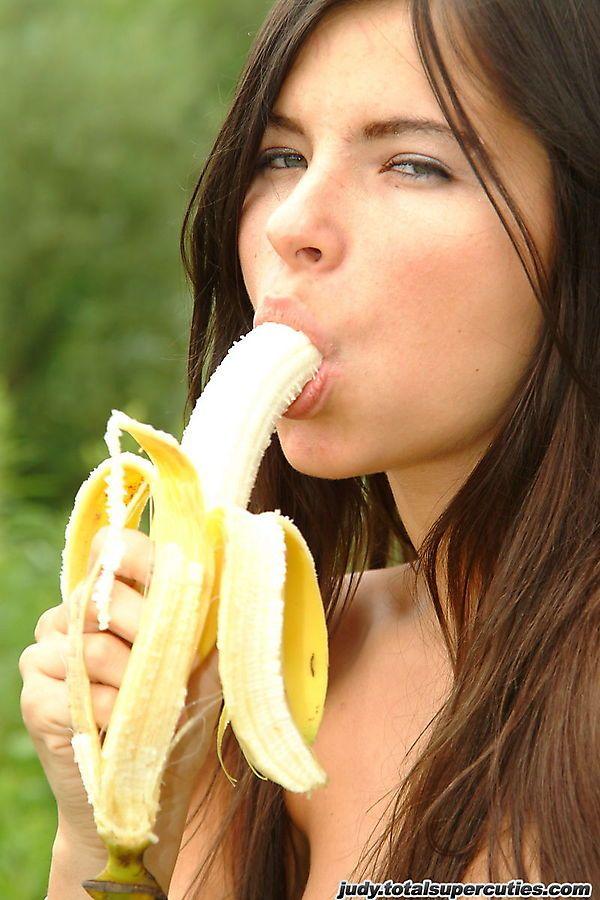 Pictures of teen slut Judy eating a banana with no clothes on #55752409