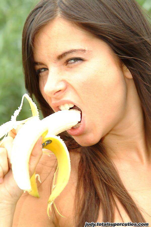 Pictures of teen slut Judy eating a banana with no clothes on #55752434
