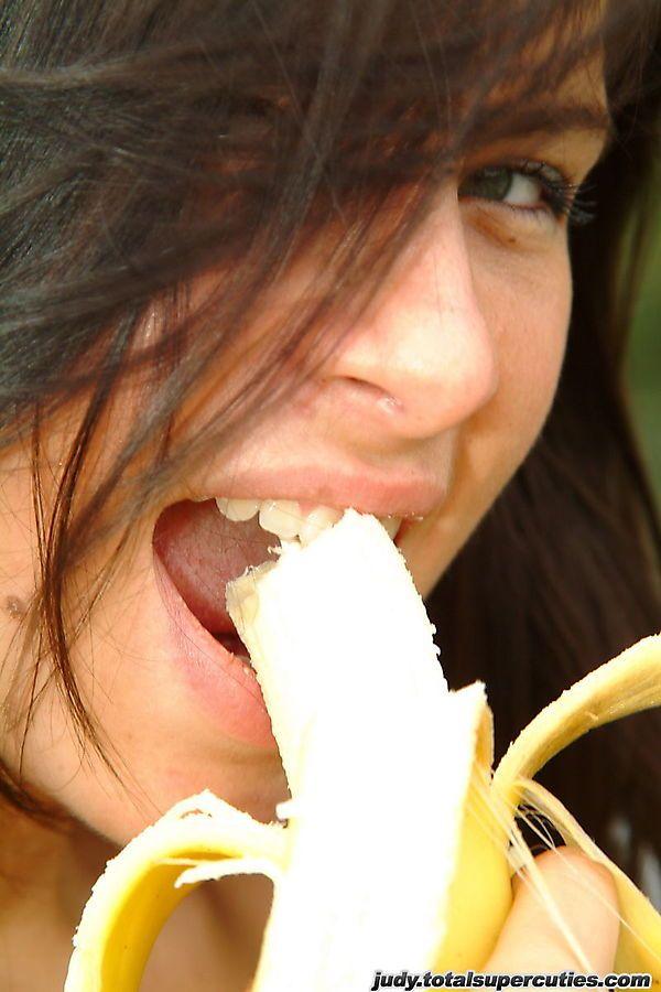 Pictures of teen slut Judy eating a banana with no clothes on #55752552