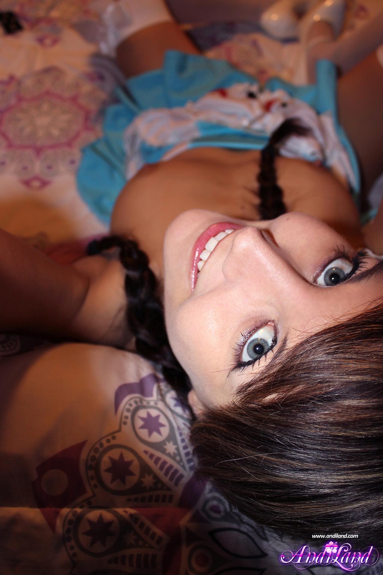 Brunette teen Andi Land cosplays as Alice in Wonderland #53133521