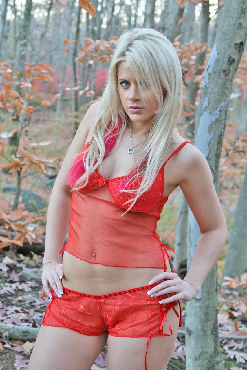 Ann Angel does her version of sexy red ridinghood lost in the woods #60241236