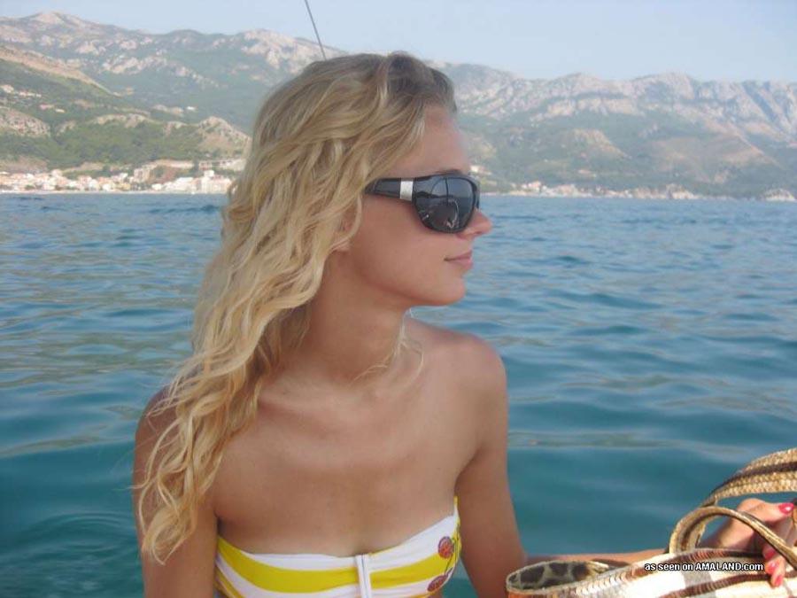 Gorgeous blonde teen wearing sexy bikinis at the beach #60658414