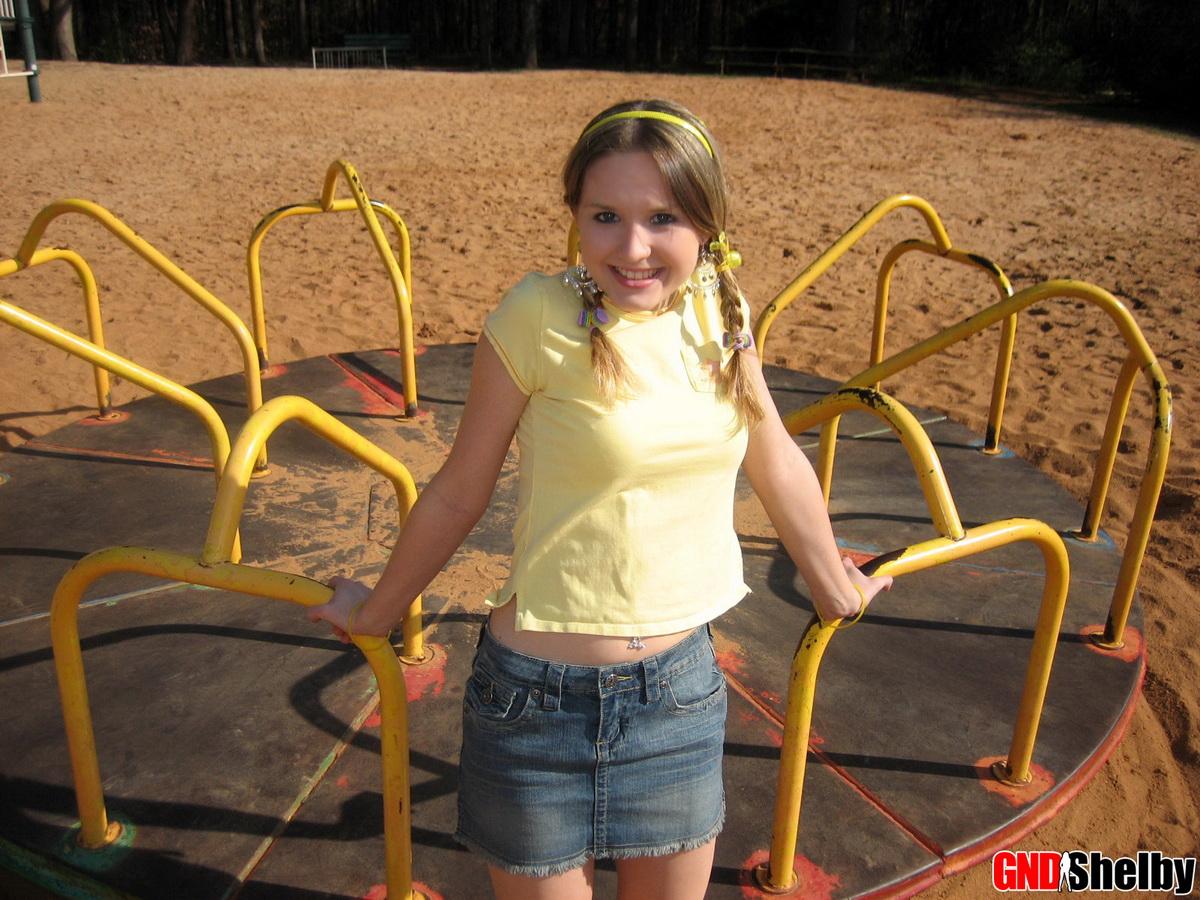 Cock tease GND Shelby shows off her tight tight ass at the playground #58761576