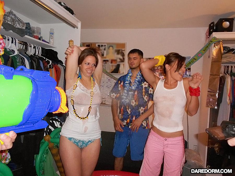 Horny college girls go wild at a dorm party #60335144