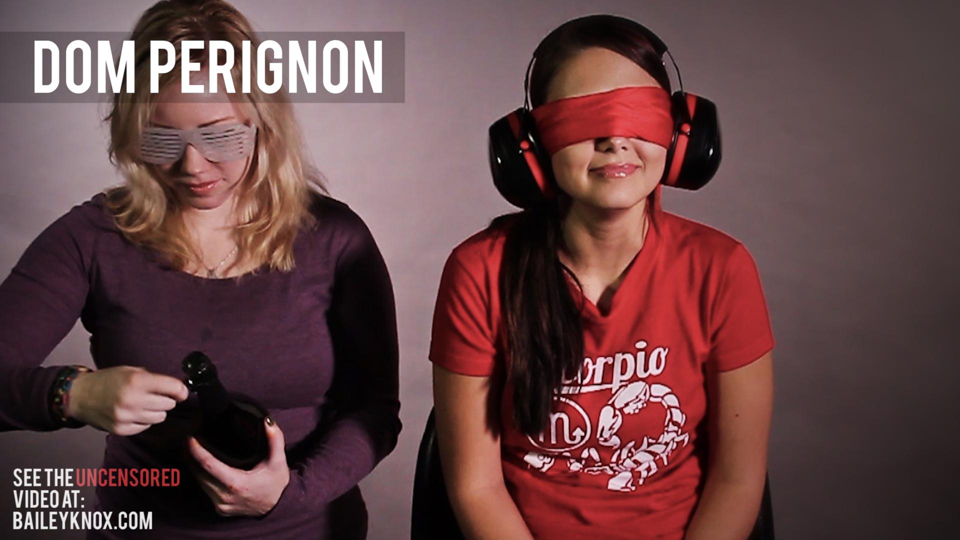 A blindfolded Bailey Knox was put to the test! Would she prefer Dom Perignon over Smirnoff Ice? #53398038