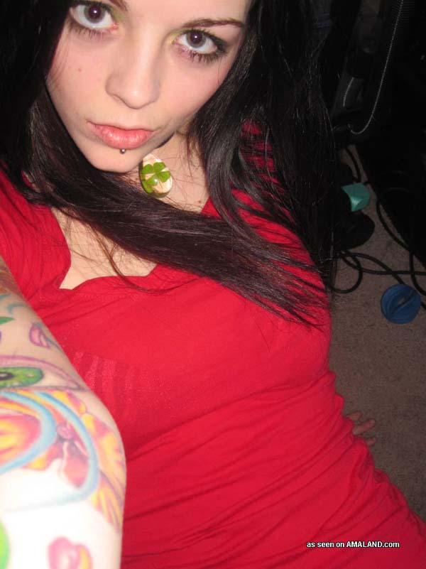 Nice hot compilation of a sultry gothic babe's selfpics #60637428