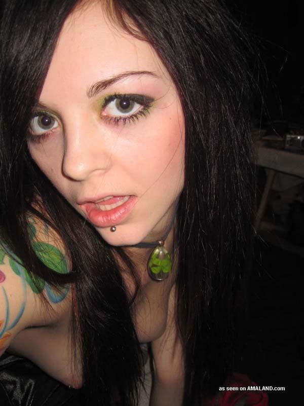 Nice hot compilation of a sultry gothic babe's selfpics #60637491