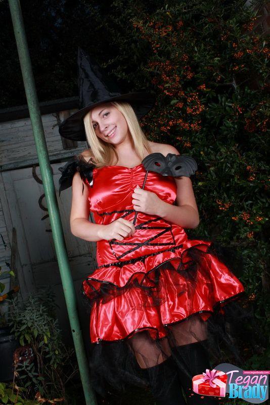 Pictures of teen amateur Tegan Brady testing out a halloween costume #60083757