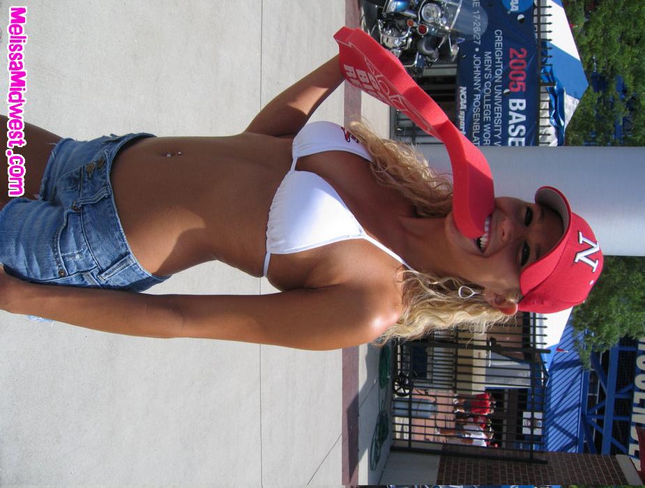 Melissa shows her tits at a baseball game #59496753