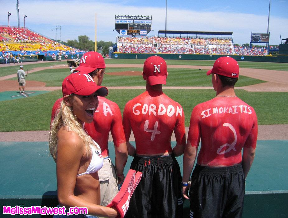 Melissa shows her tits at a baseball game #59496794