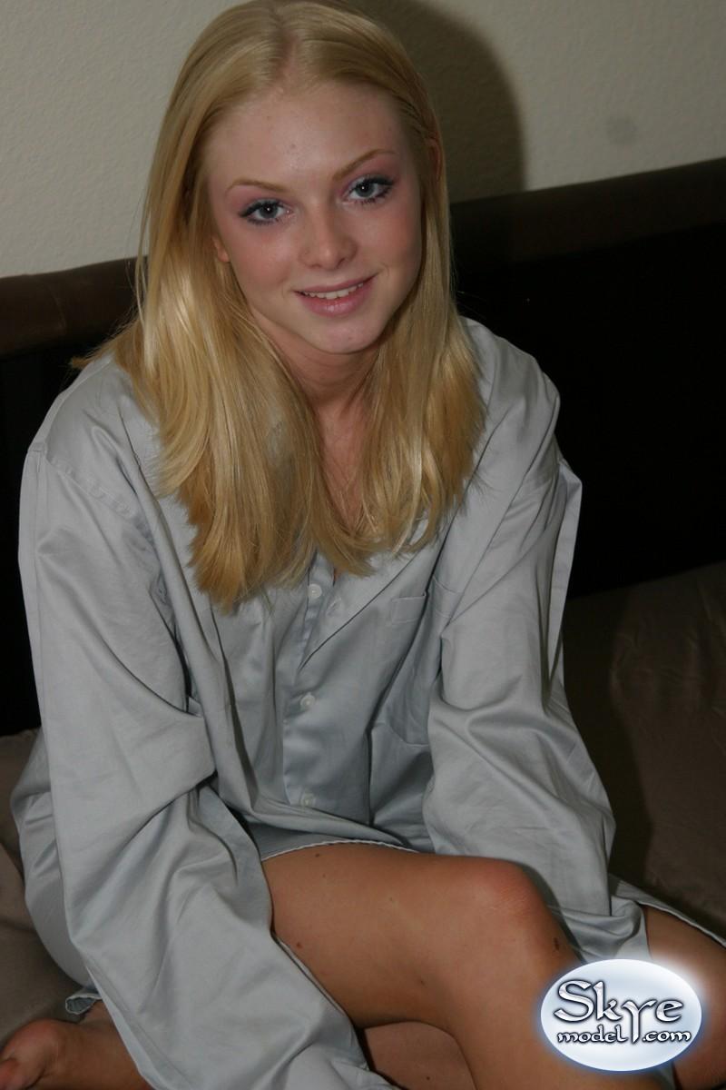 Skye shows her legs as she teases in just a big dress shirt with nothing else on #59830476