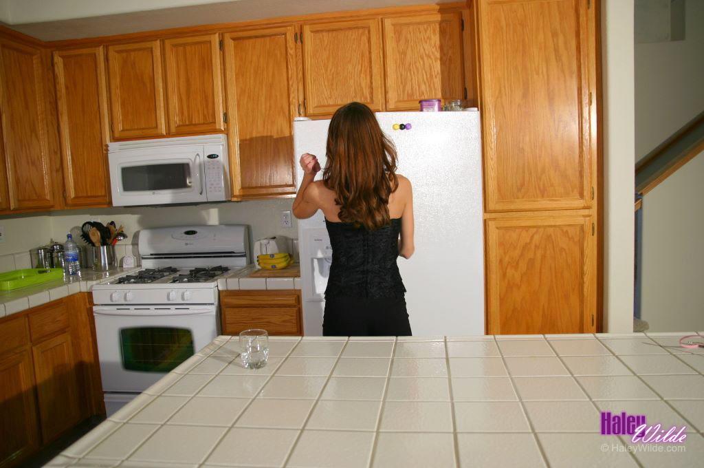 Pictures of Haley Wilde getting nude in the kitchen #54626637