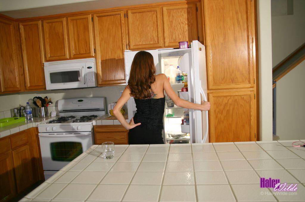 Pictures of Haley Wilde getting nude in the kitchen #54626670
