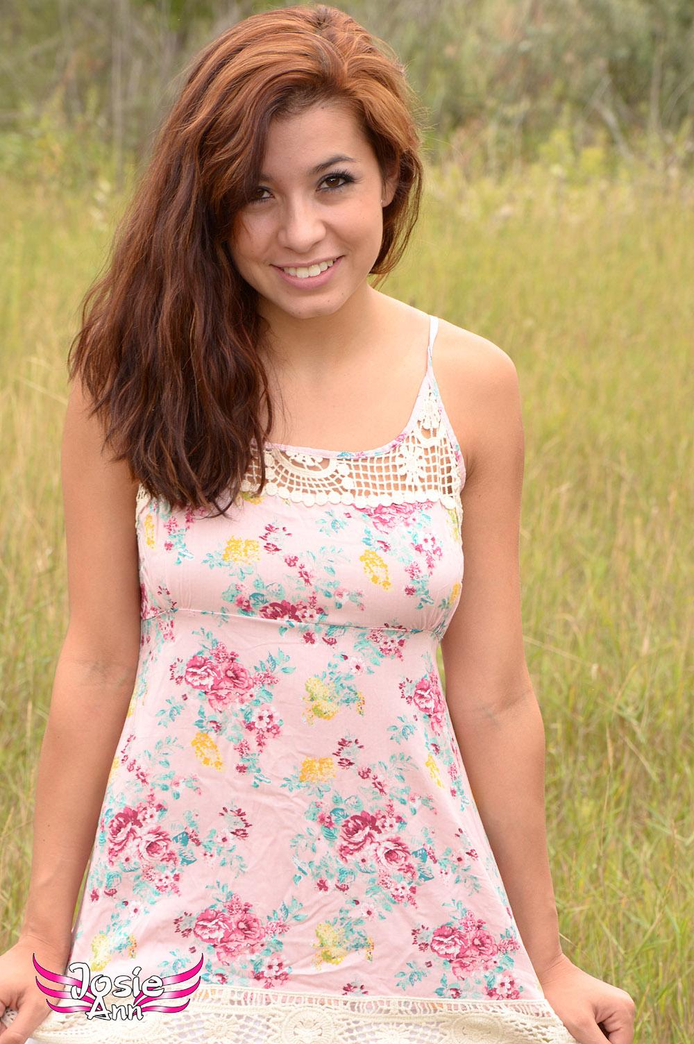 Beautiful brunette teen Josie loves getting nude outside in nature #55653934