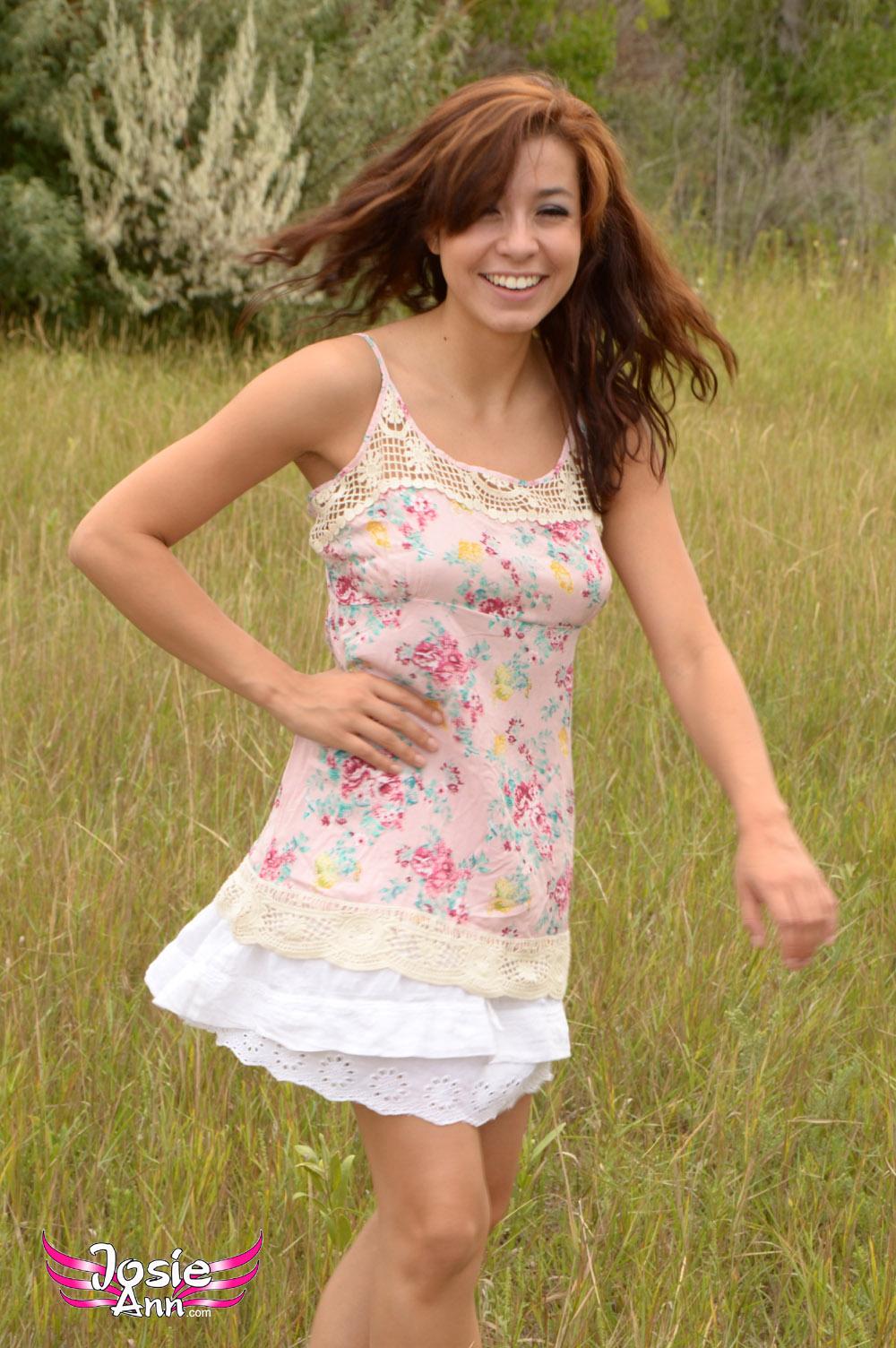 Beautiful brunette teen Josie loves getting nude outside in nature #55653979
