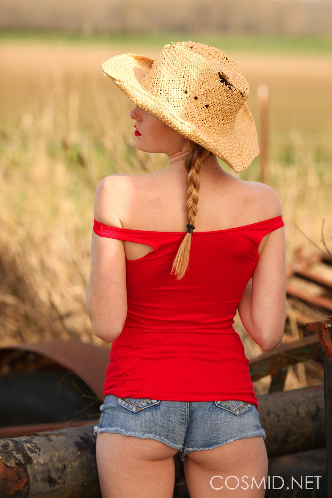 Blonde country girl Ashley Lane strips and flashes for you on the farm #60283005