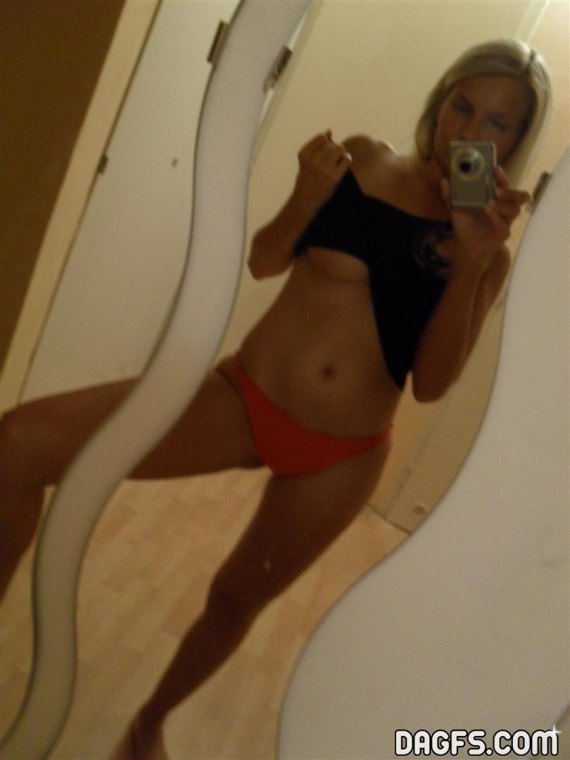 Blonde GF Heather takes selfies in a twisty mirror #60773441