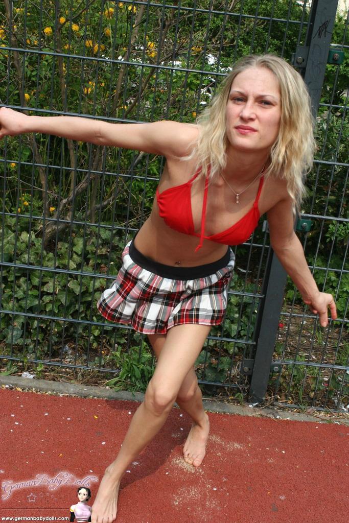 Pictures of GBD Jean playing football in a plaid skirt #54446777