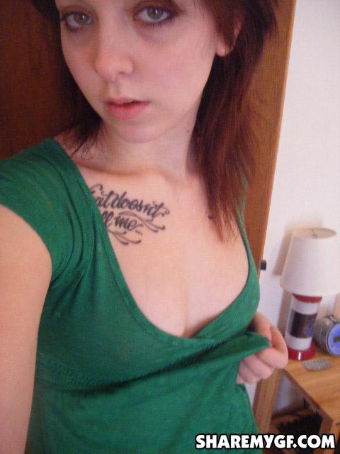 Brunette teen with tattoos takes some sexy pics of herself #60798440