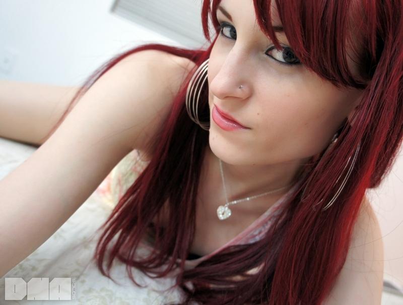 Beautiful redhead Evalynn Lee shows you close-ups of her hot body #54330097