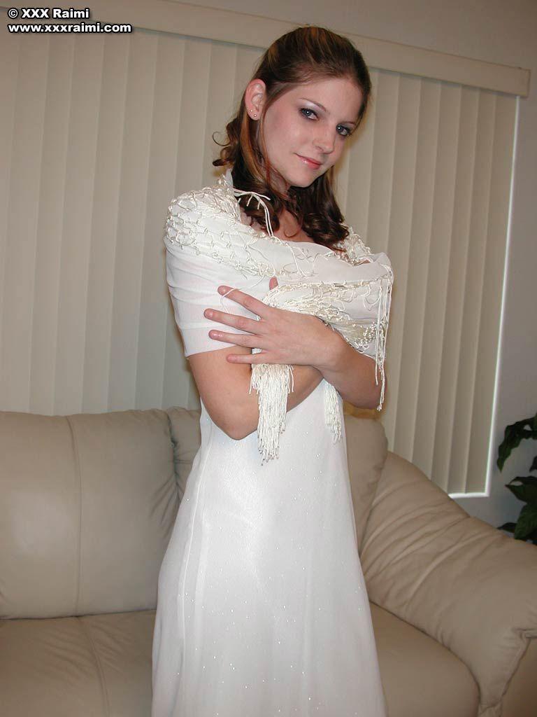 Pictures of teen chick XXX Raimi teasing in a white dress #60172636