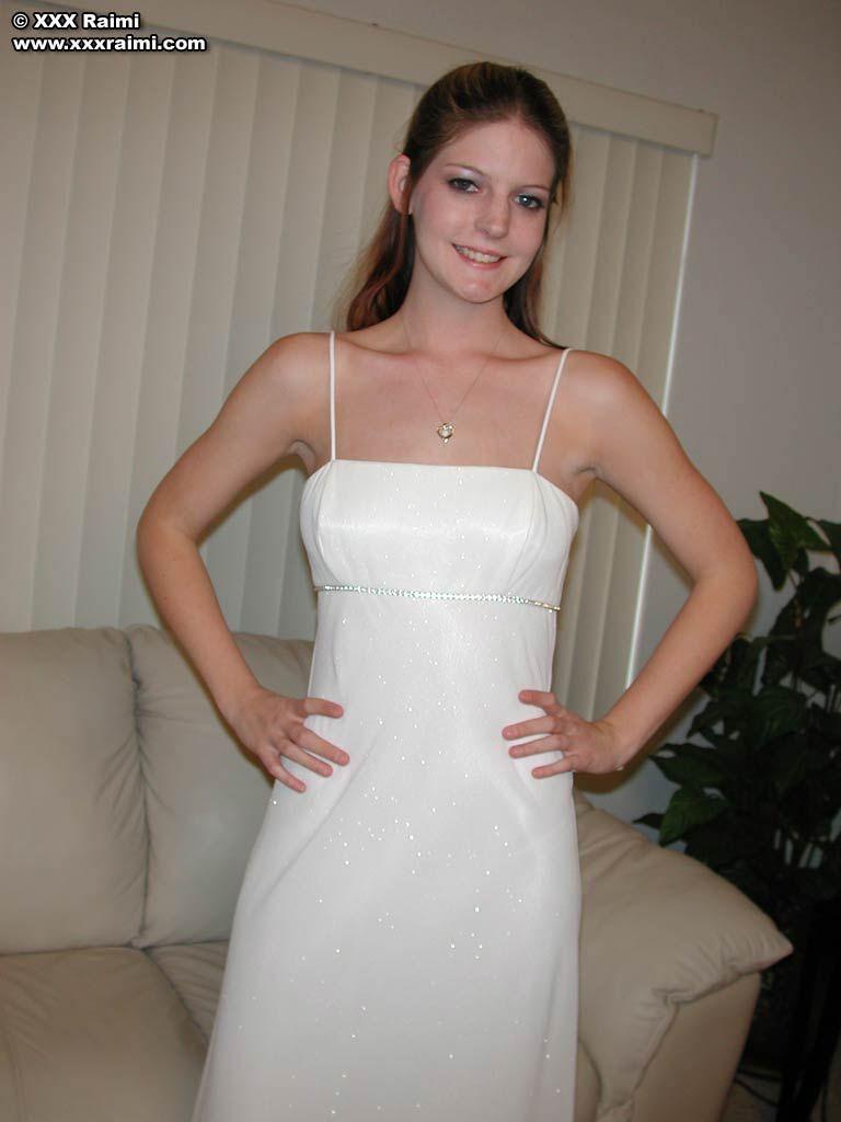 Pictures of teen chick XXX Raimi teasing in a white dress #60172670