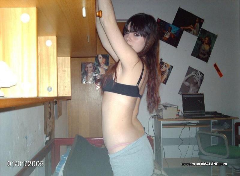 Compilation of two naughty emo chicks posing topless #60637987